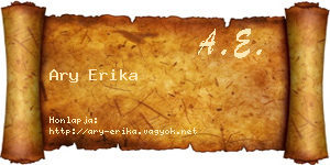 Ary Erika névjegykártya
